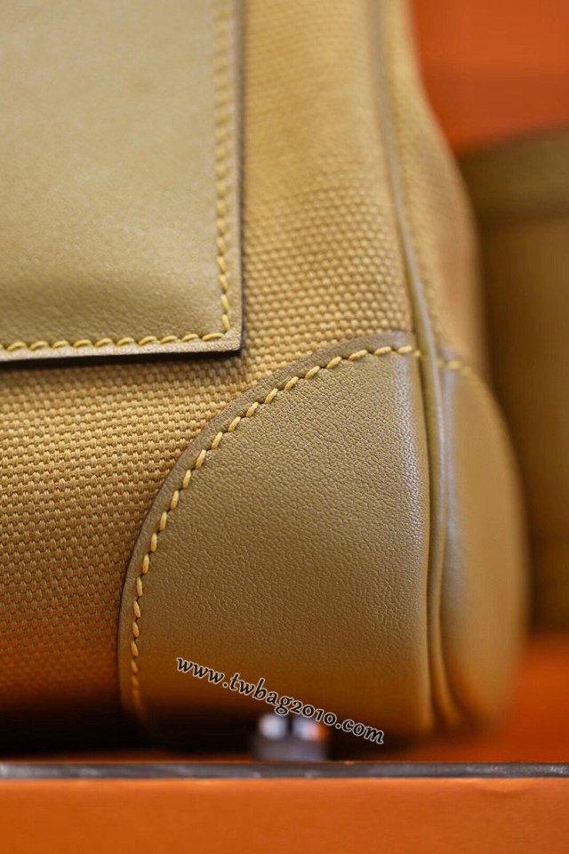 Hermes包包 愛馬仕新款Birkin包 帆布拼接滑皮Swift Cargo布包 男女同款通用  am2100